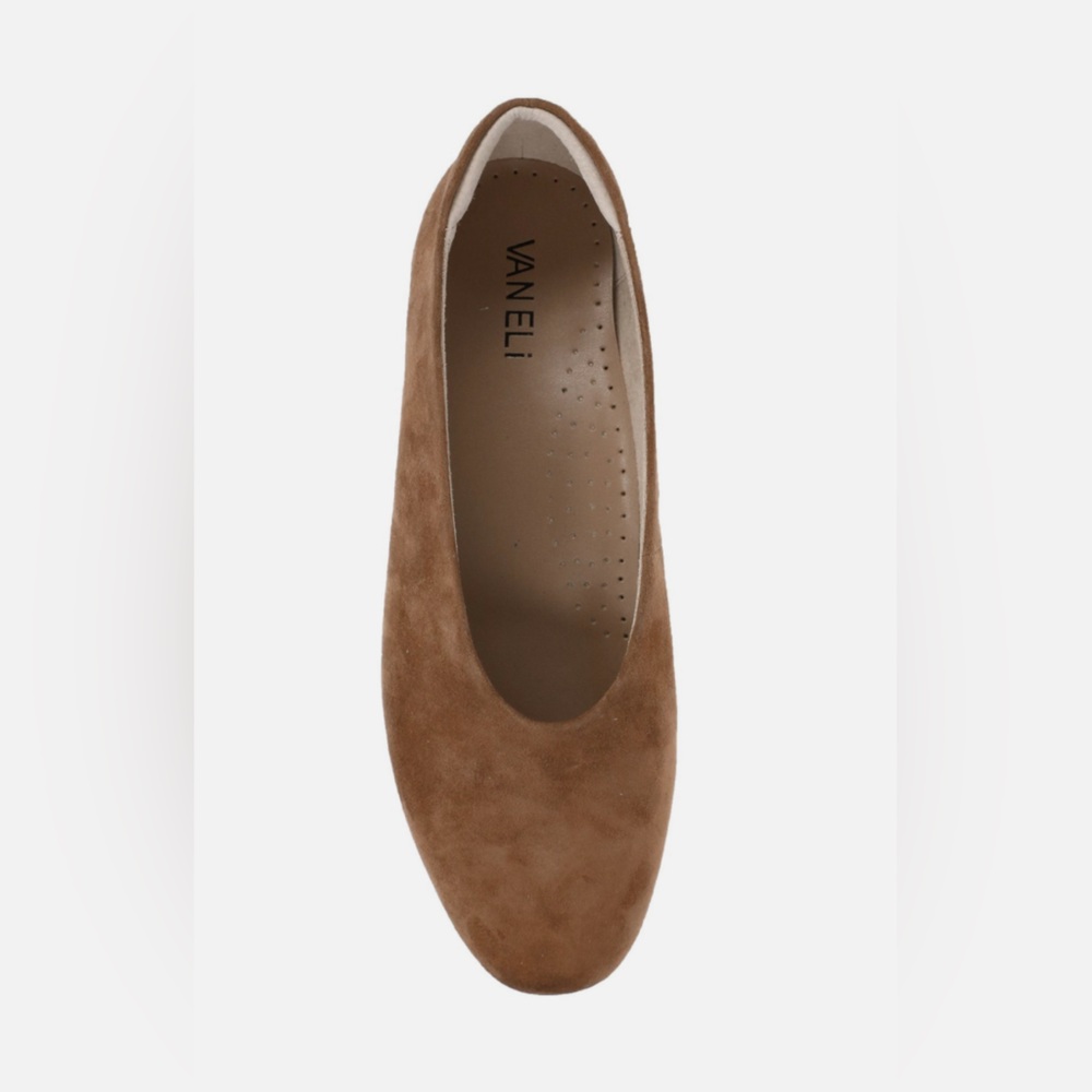 Vaneli Tarim Suede Flats 5.5 Cuoio Brown/Tan Suede Classic Women’s Ballet Flat